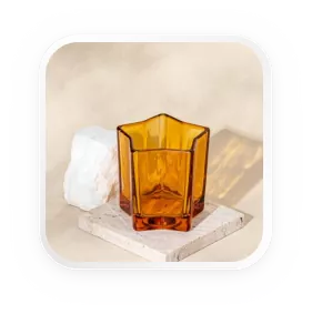 Star-shaped Glass Candle Holder